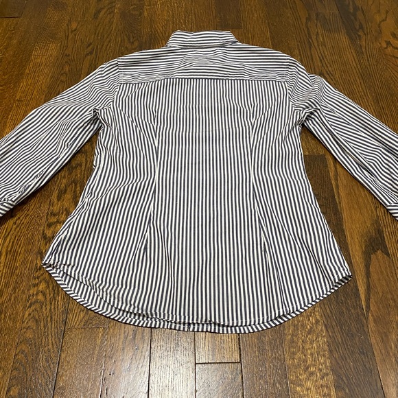 NWOT Banana Republic blue stripe button down 0 petite - Picture 7 of 12